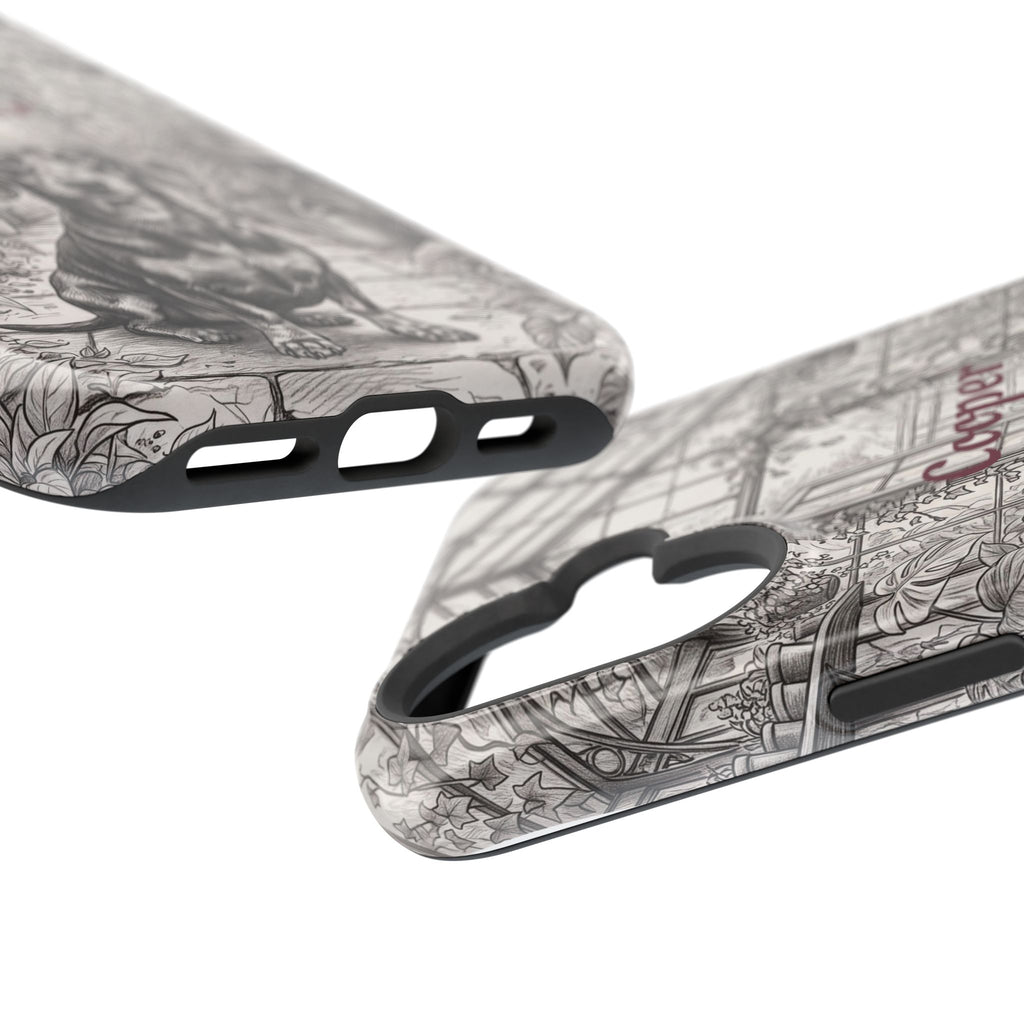 Personalized Dachshund Vintage Greenhouse Phone Case — Wireless Charging Cover