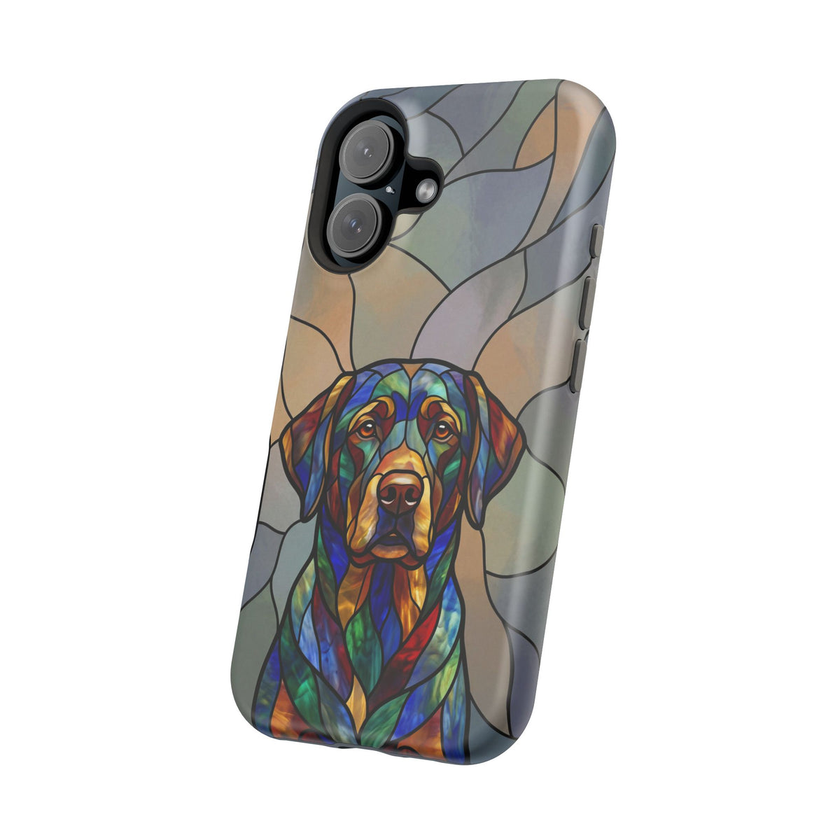 Stained Glass Labrador Phone Case — Tough Magnetic Case with Wireless Charging