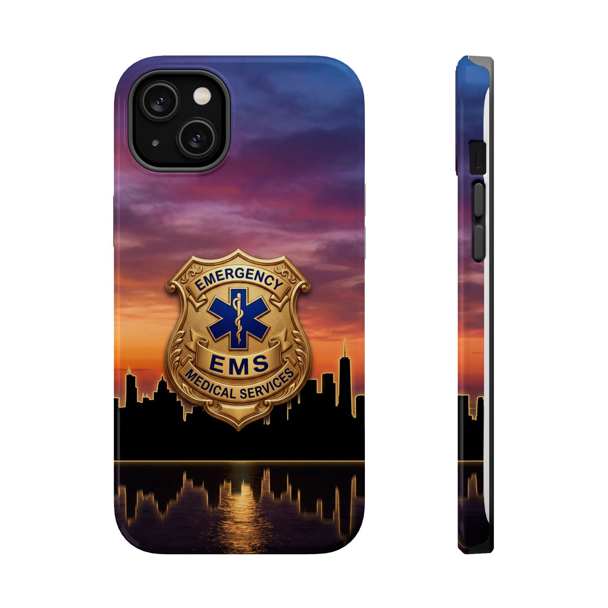 EMS Badge Sunset Skyline Phone Case — Magnetic Wireless Charging Cover