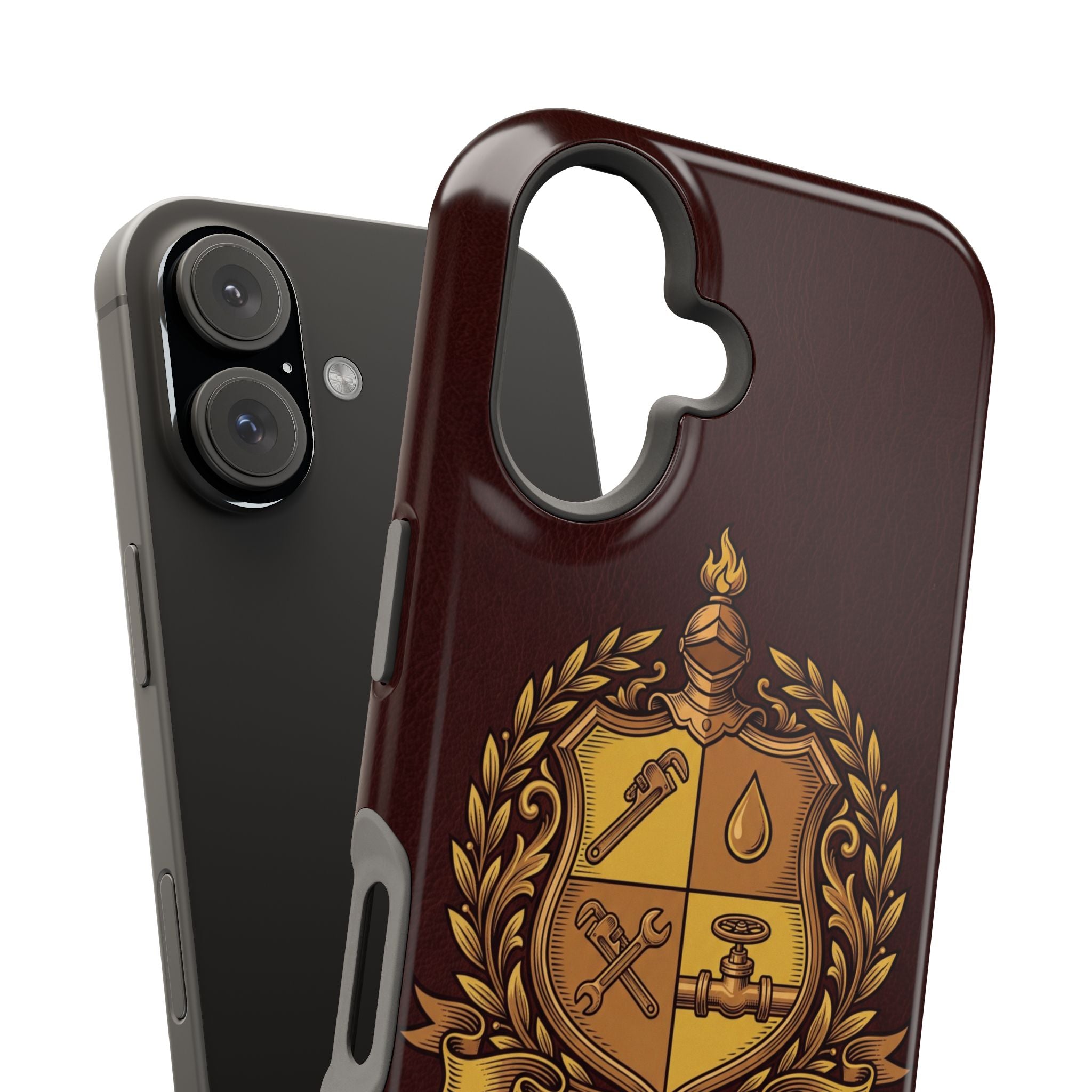 Plumber Crest Phone Case — Heraldic Shield Wireless Charging Cover