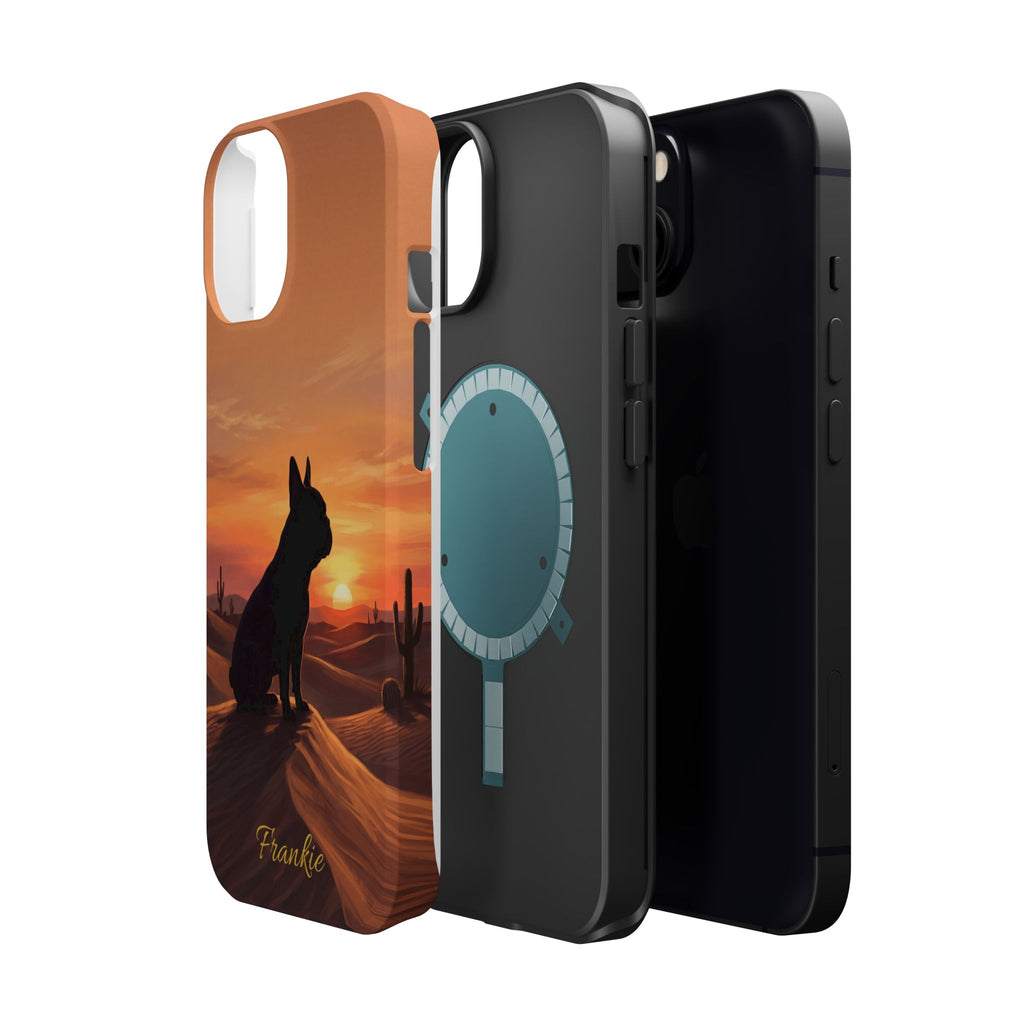 Personalized French Bulldog Desert Sunset Phone Case — Wireless Charging Cover
