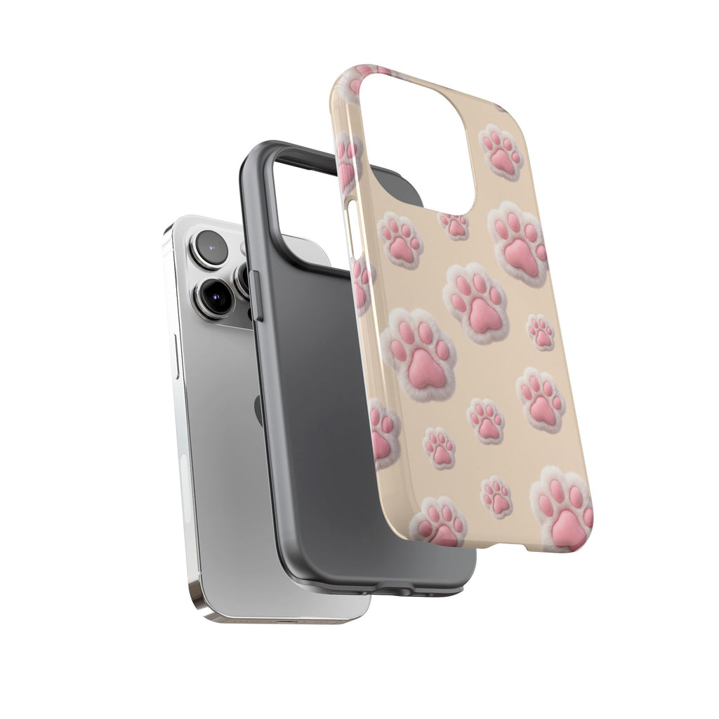 Golden Retriever Paw Print Phone Case | Cute Pink Paw Pattern for Dog Lovers | iPhone & Samsung