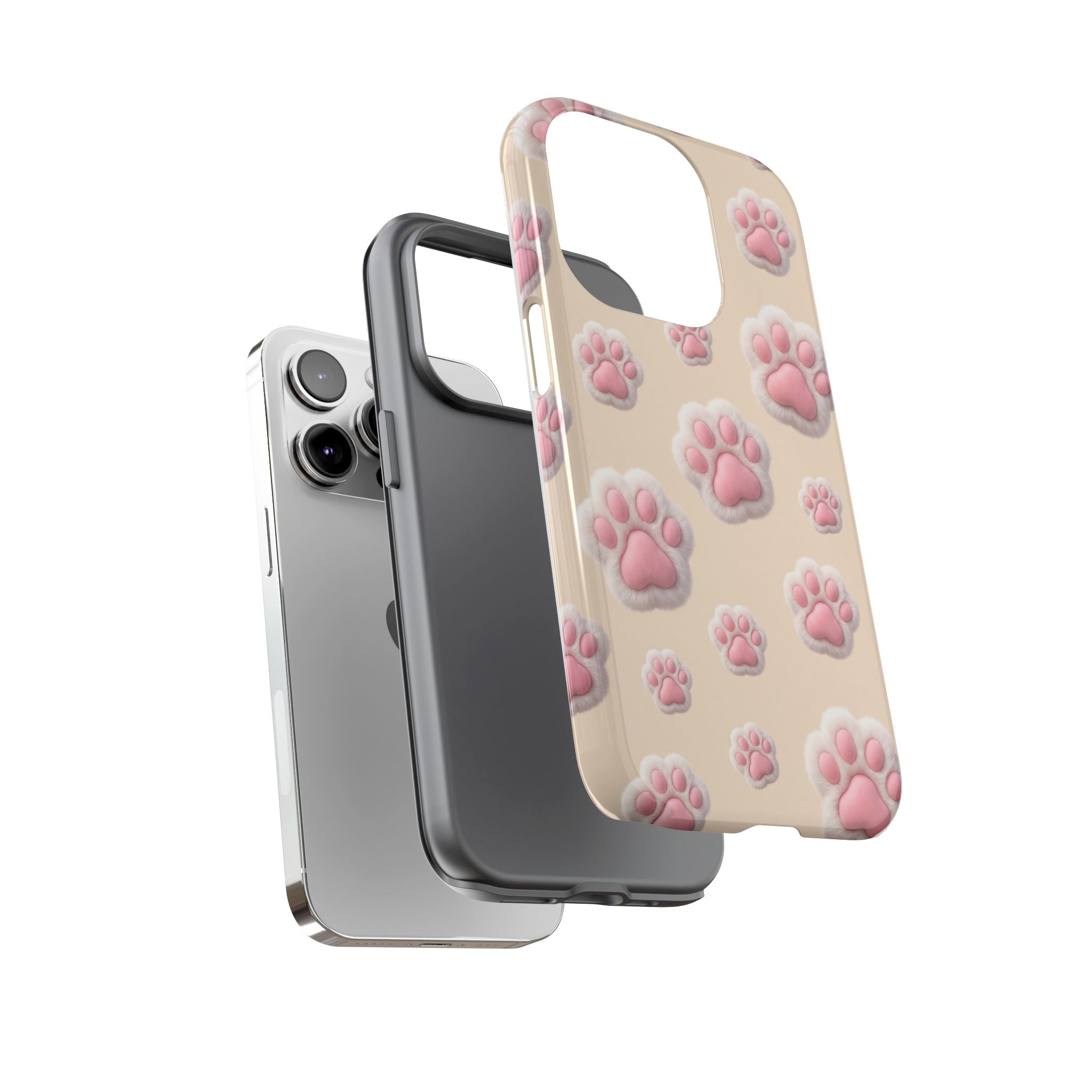 Golden Retriever Paw Print Phone Case | Cute Pink Paw Pattern for Dog Lovers | iPhone & Samsung