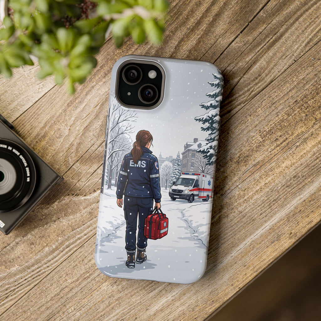 Paramedic/EMT Winter Phone Case — Magnetic Wireless Charging Cover
