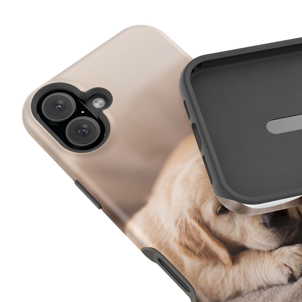 Golden Retriever Puppy Phone Case — Impact-Resistant Wireless Charging Cover