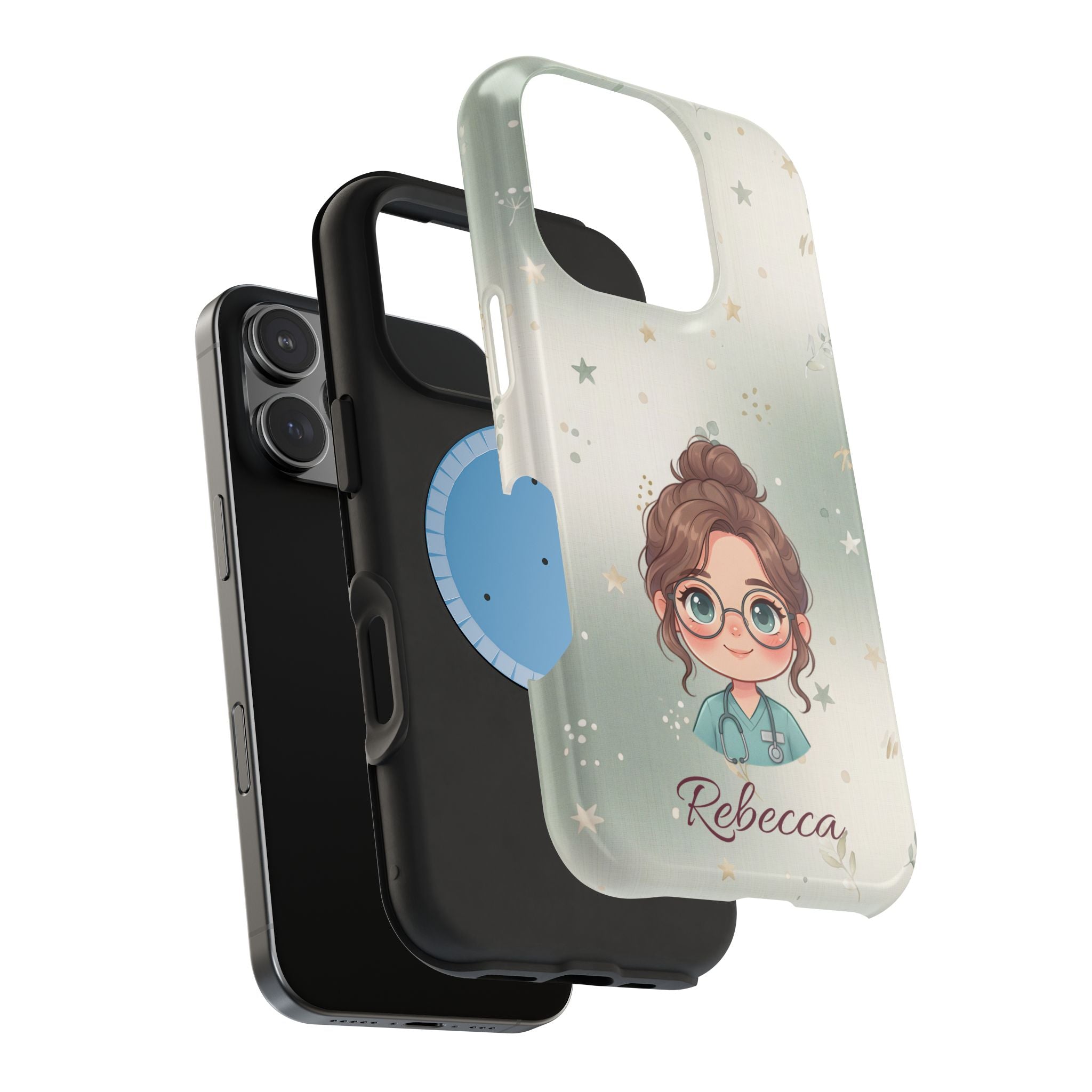 Personalized Starry Nurse Phone Case — Wireless Charging Cover