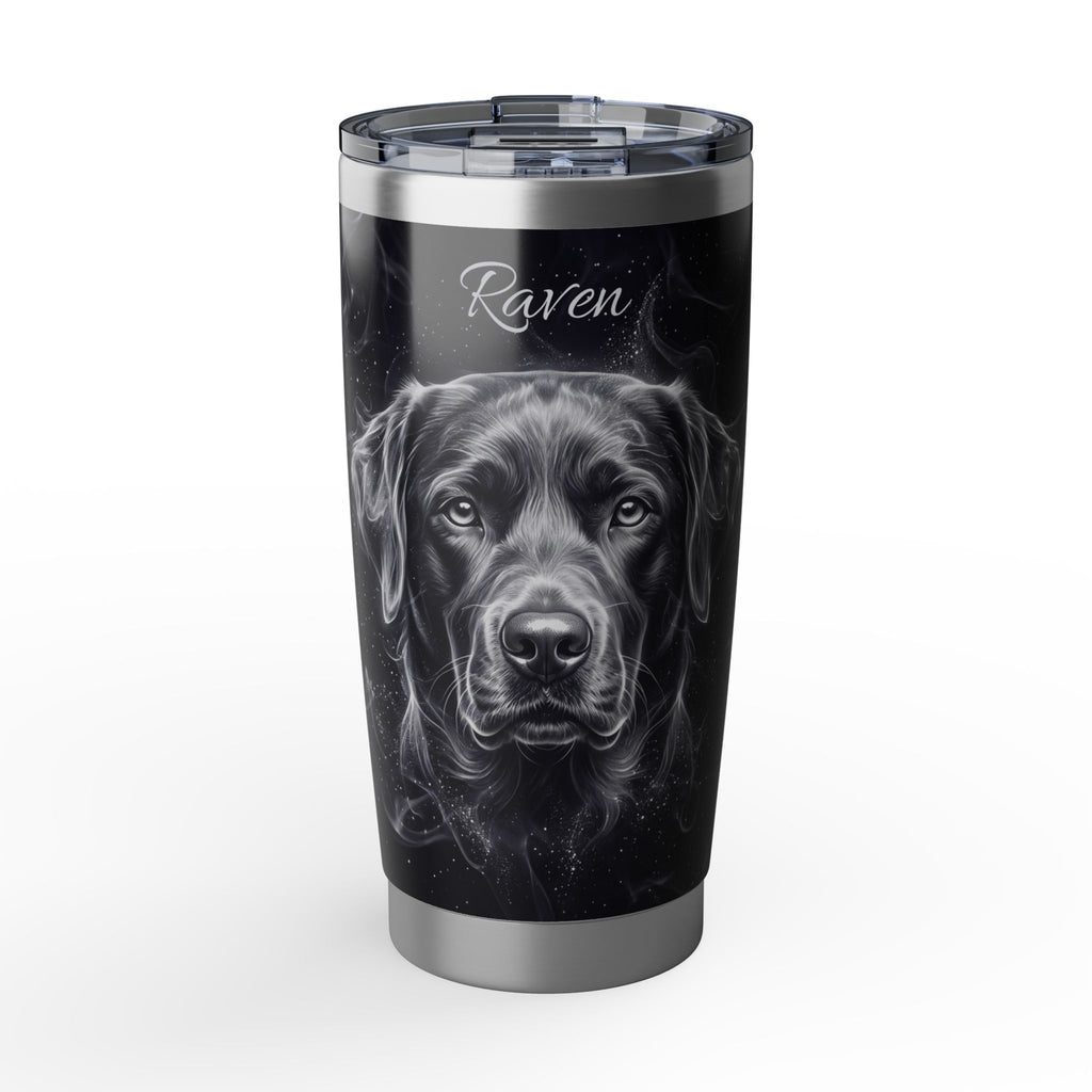 Labrador Personalized Tumbler | Silver Smoke Art — 20 oz Stainless Travel Mug
