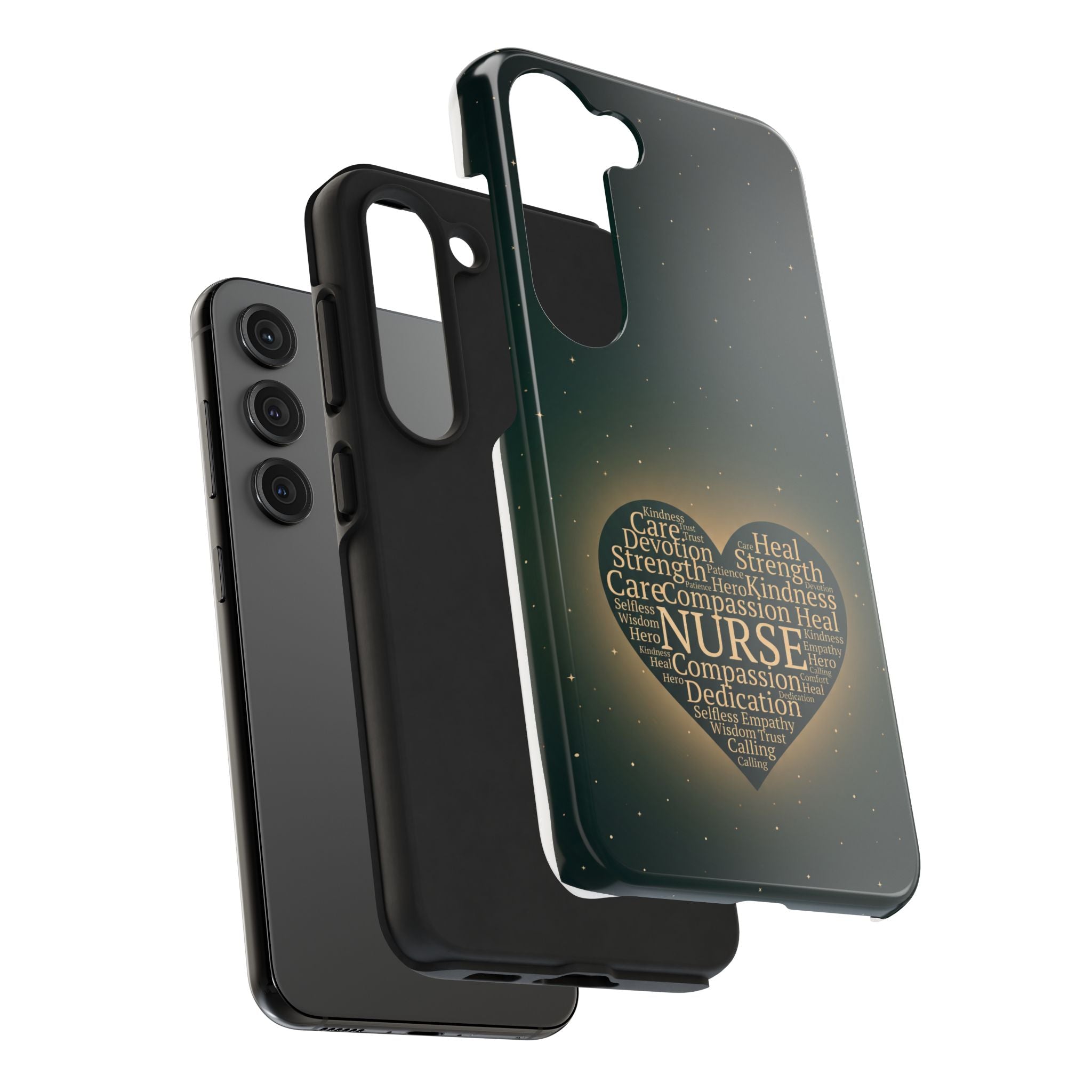 Nurse Heart Tough Phone Case — Inspirational Word Cloud Tribute - iphone and Samsung Galaxy series