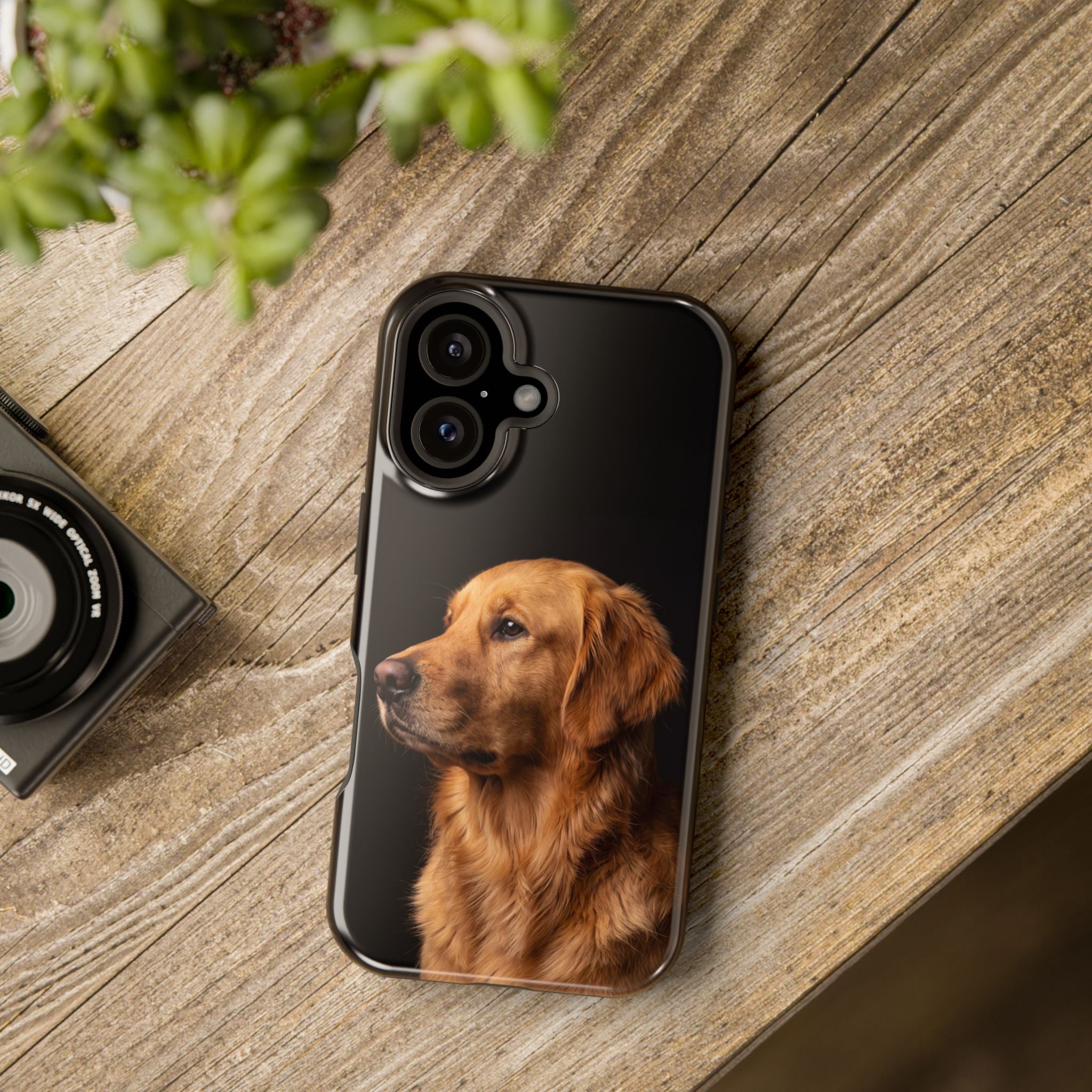 Golden Retriever Portrait Phone Case — Impact-Resistant Wireless Charging Cover