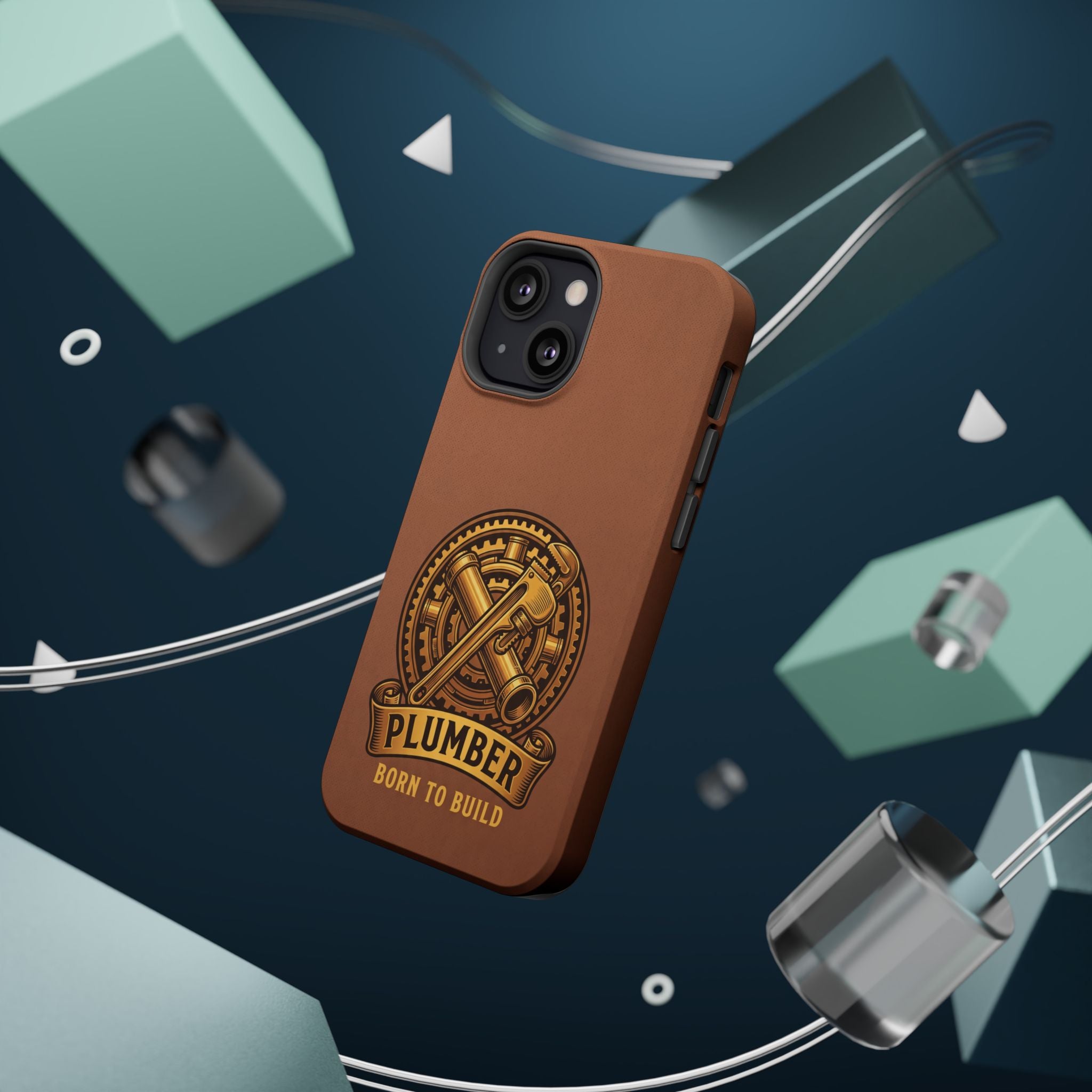 Plumber Born to Build Phone Case — Badge Wireless Charging Cover