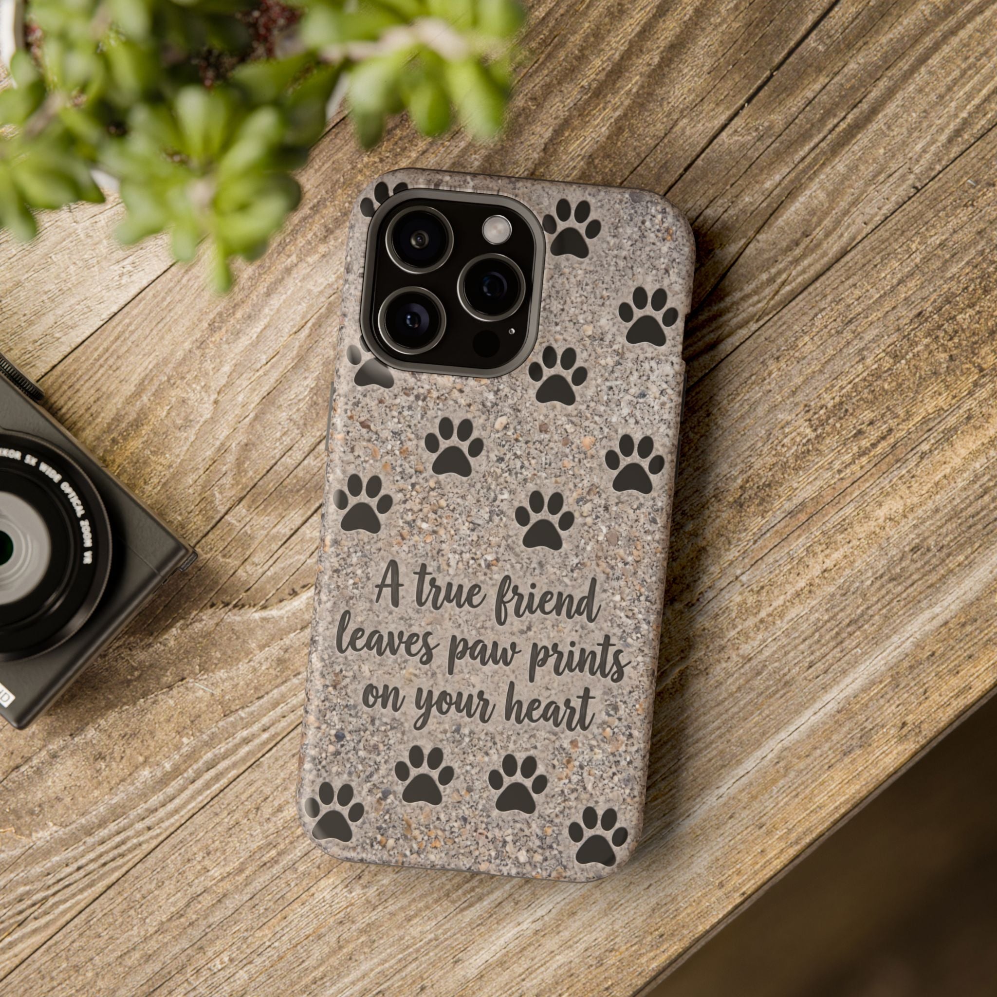 A True Friend Leaves Paw Prints Phone Case — Impact-Resistant Wireless Charging Cover