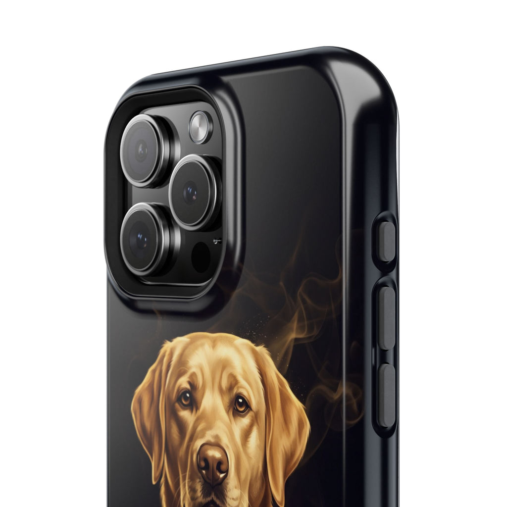 Personalized Gold Smoke Labrador Phone Case — Tough Magnetic Case with Wireless Charging