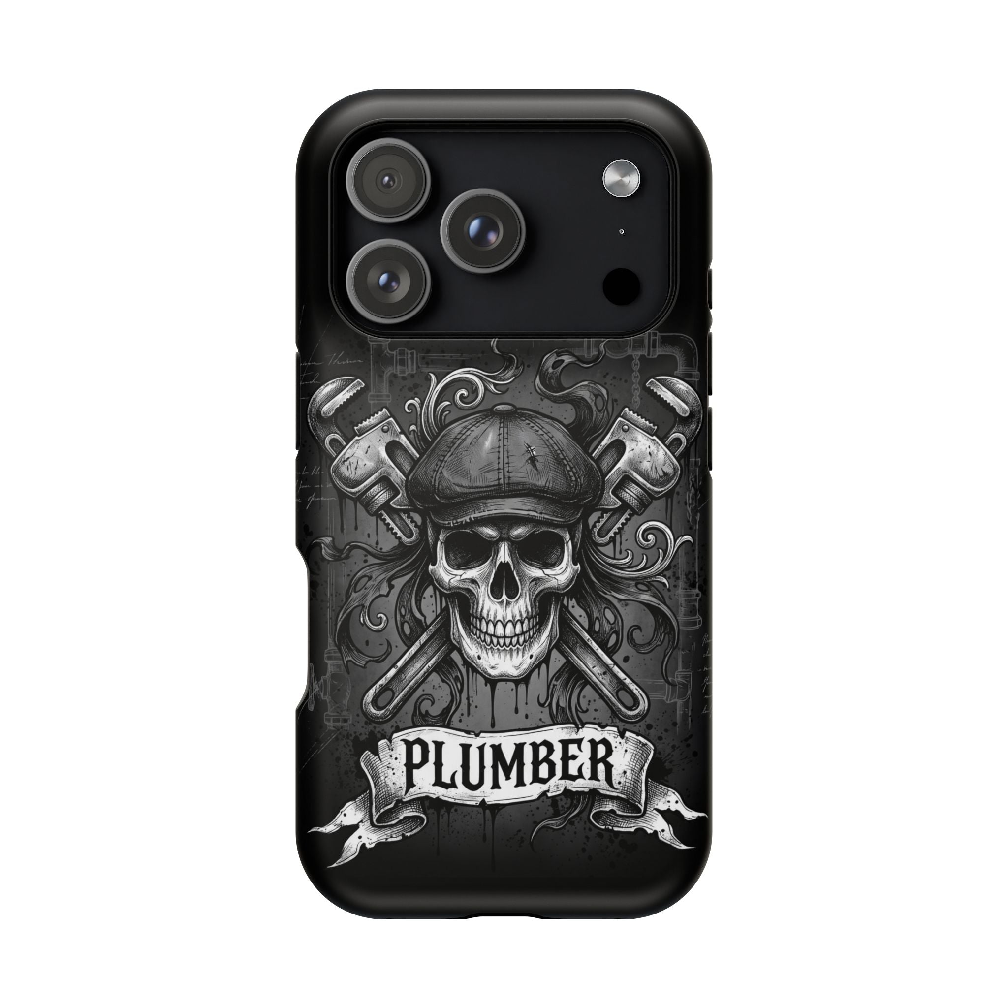 Skull & Wrenches Plumber Phone Case — Wireless Charging Cover