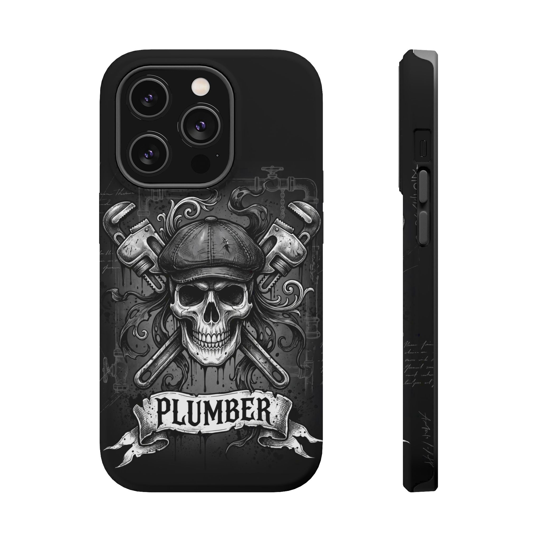 Skull & Wrenches Plumber Phone Case — Wireless Charging Cover