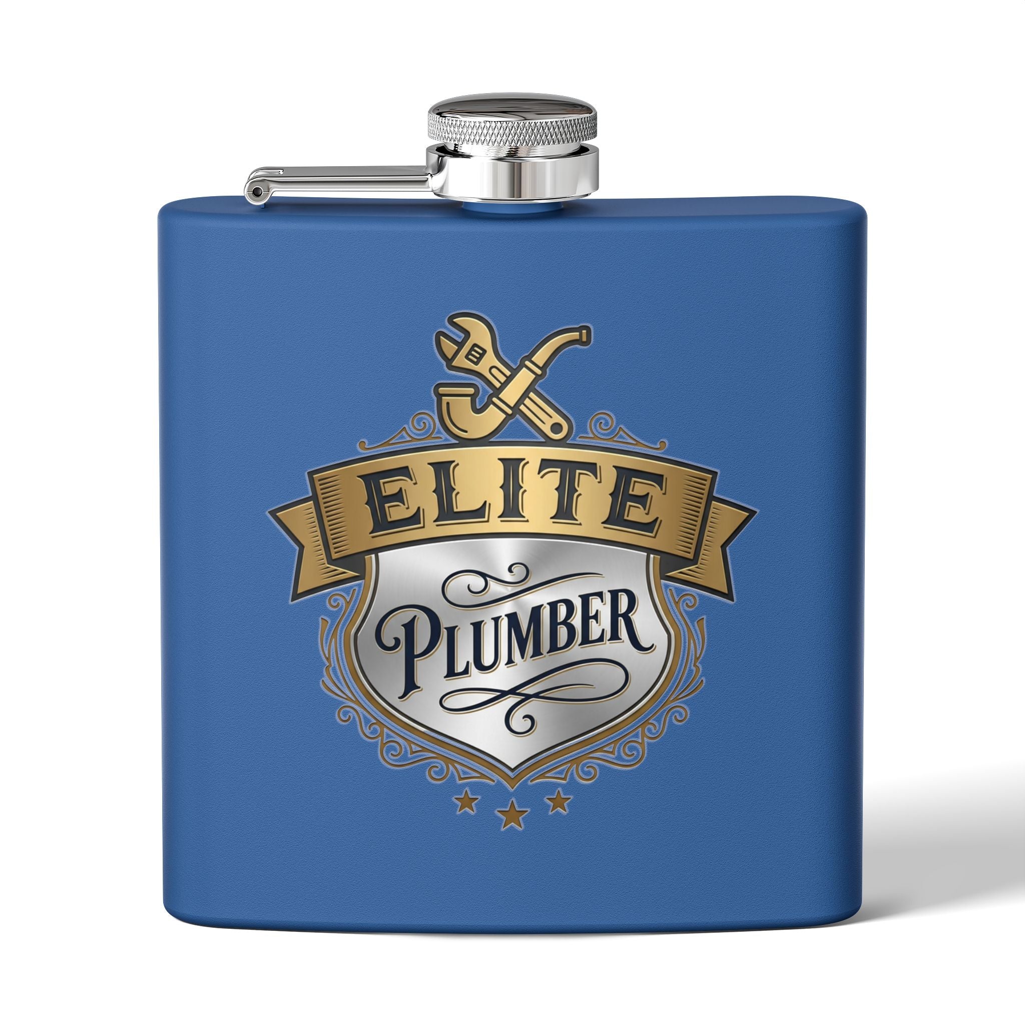 Flask — "Elite Plumber" 6oz Stainless Steel Hip Flask