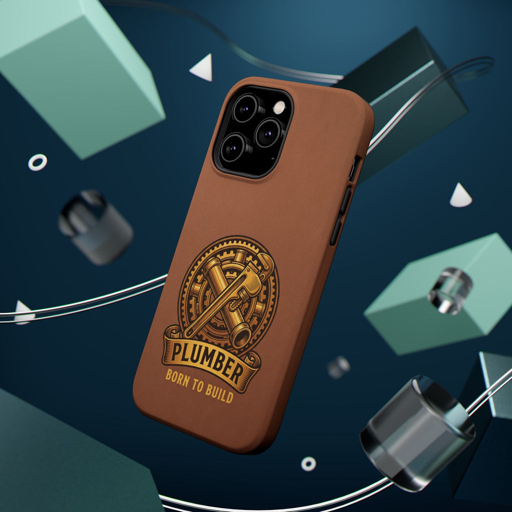 Plumber Born to Build Phone Case — Badge Wireless Charging Cover