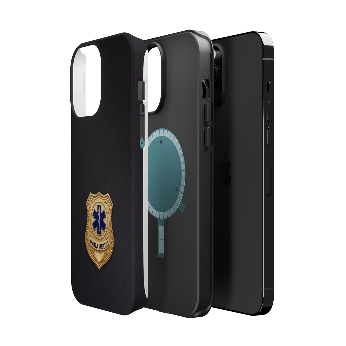 Gold Paramedic Badge Phone Case — Magnetic Wireless Charging Cover