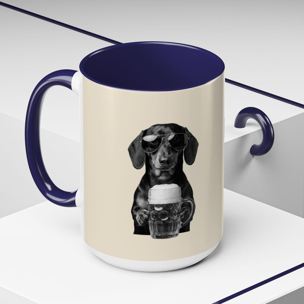 Personalized Dachshund Mug | Custom Name Coffee Mug | Funny Sausage Dog Gift | Beer Lover Dog Mug