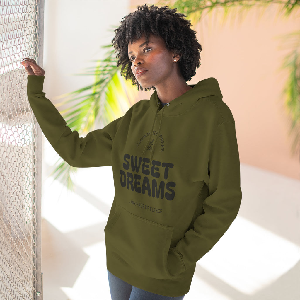 Sweet Dreams Hoodie — Cozy Fleece Pullover with Retro Script