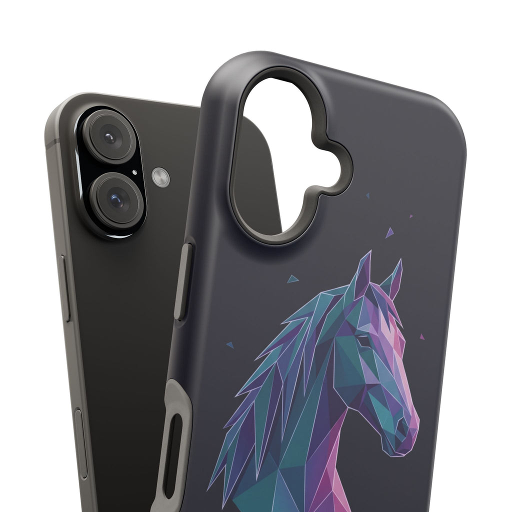 Personalized Geometric Horse Phone Case — Tough Magnetic Case with Wireless Charging