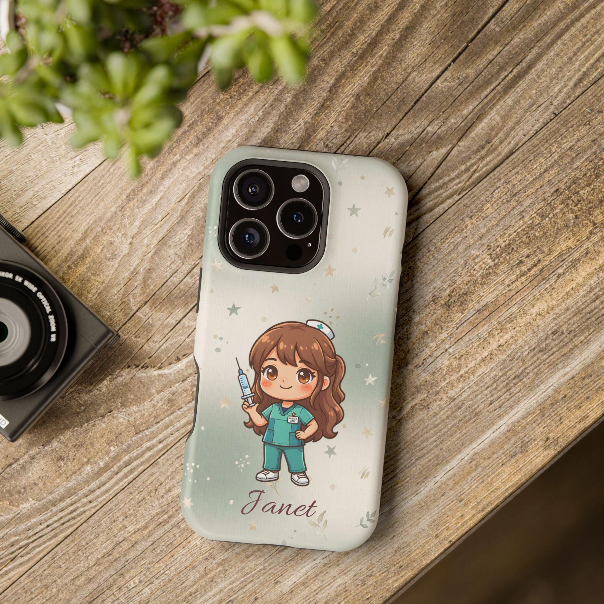 Personalized Nurse with Syringe Phone Case — Wireless Charging Cover