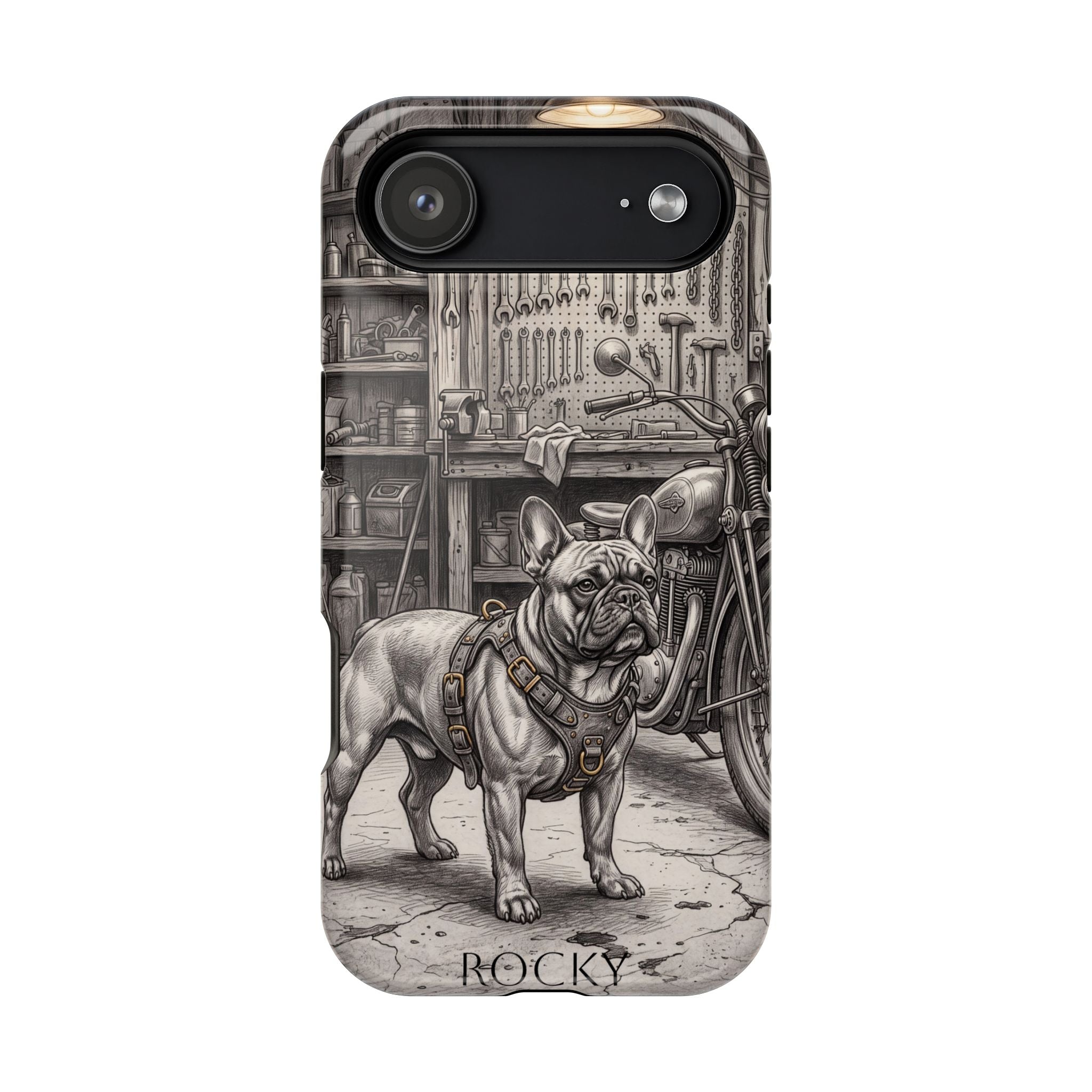 Personalized French Bulldog Vintage Street Phone Case — Wireless Charging Cover