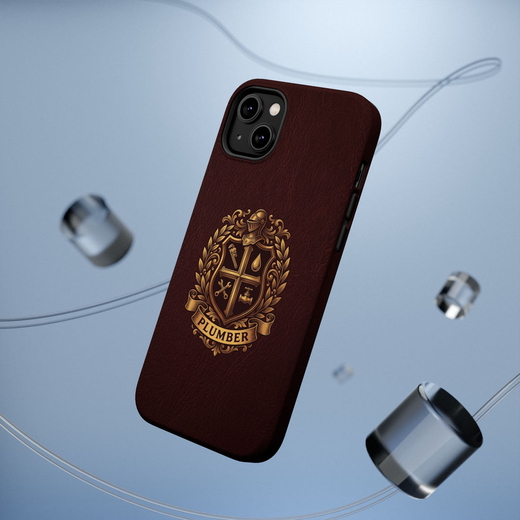 Plumber Crest Phone Case — Heraldic Shield Design Wireless Charging Cover