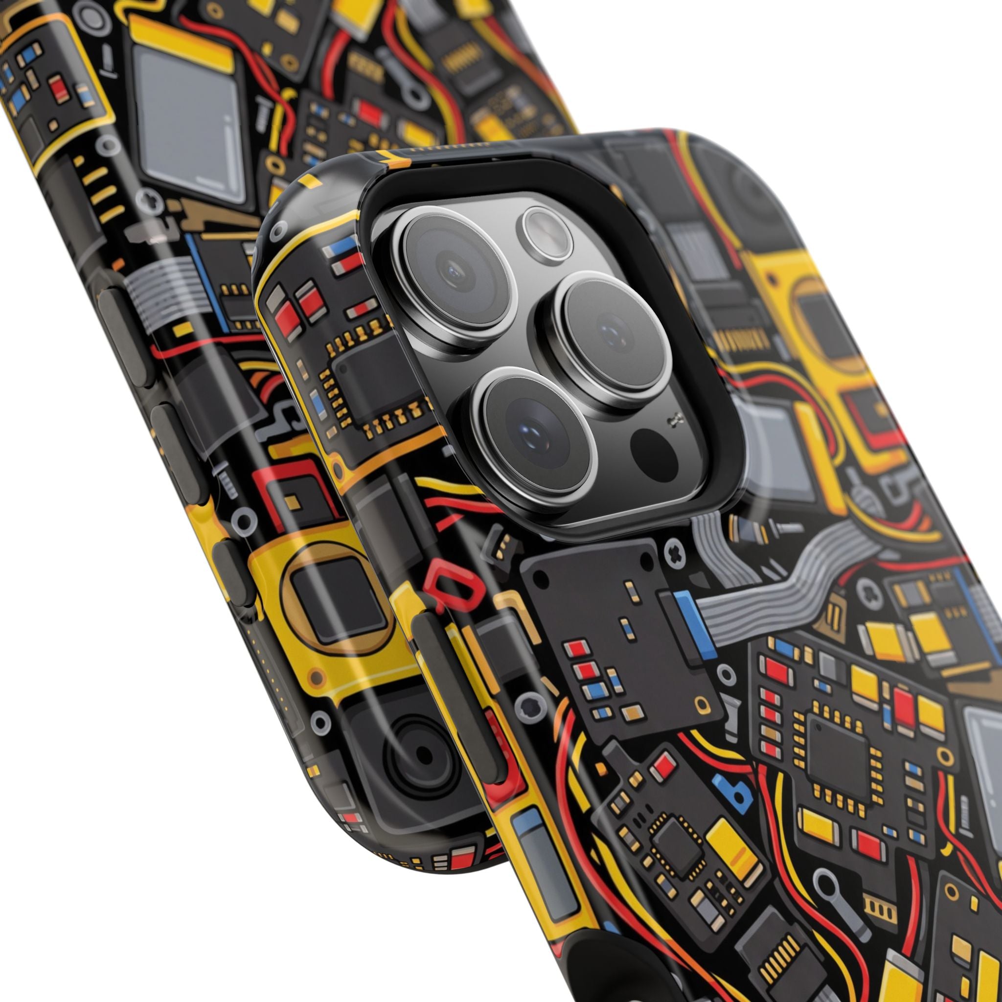 Voltage Board Phone Case — Yellow Circuit Wireless Charging Cover