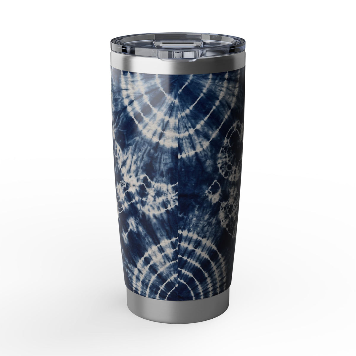 German Shepherd Personalized Tumbler | Indigo Shibori Art — 20 oz Stainless Travel Mug