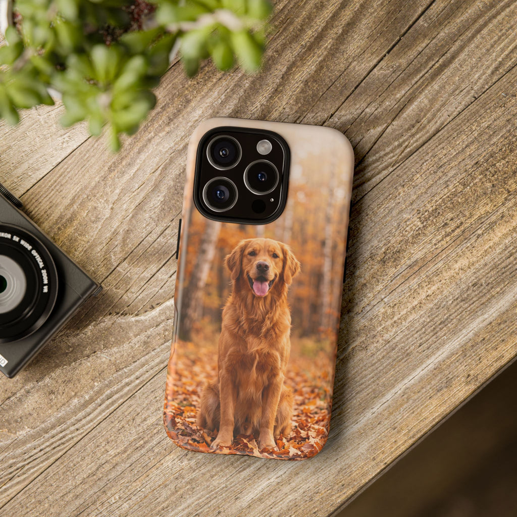 Golden Retriever Autumn Forest Phone Case | Happy Dog in Fall Foliage | Samsung & iPhone