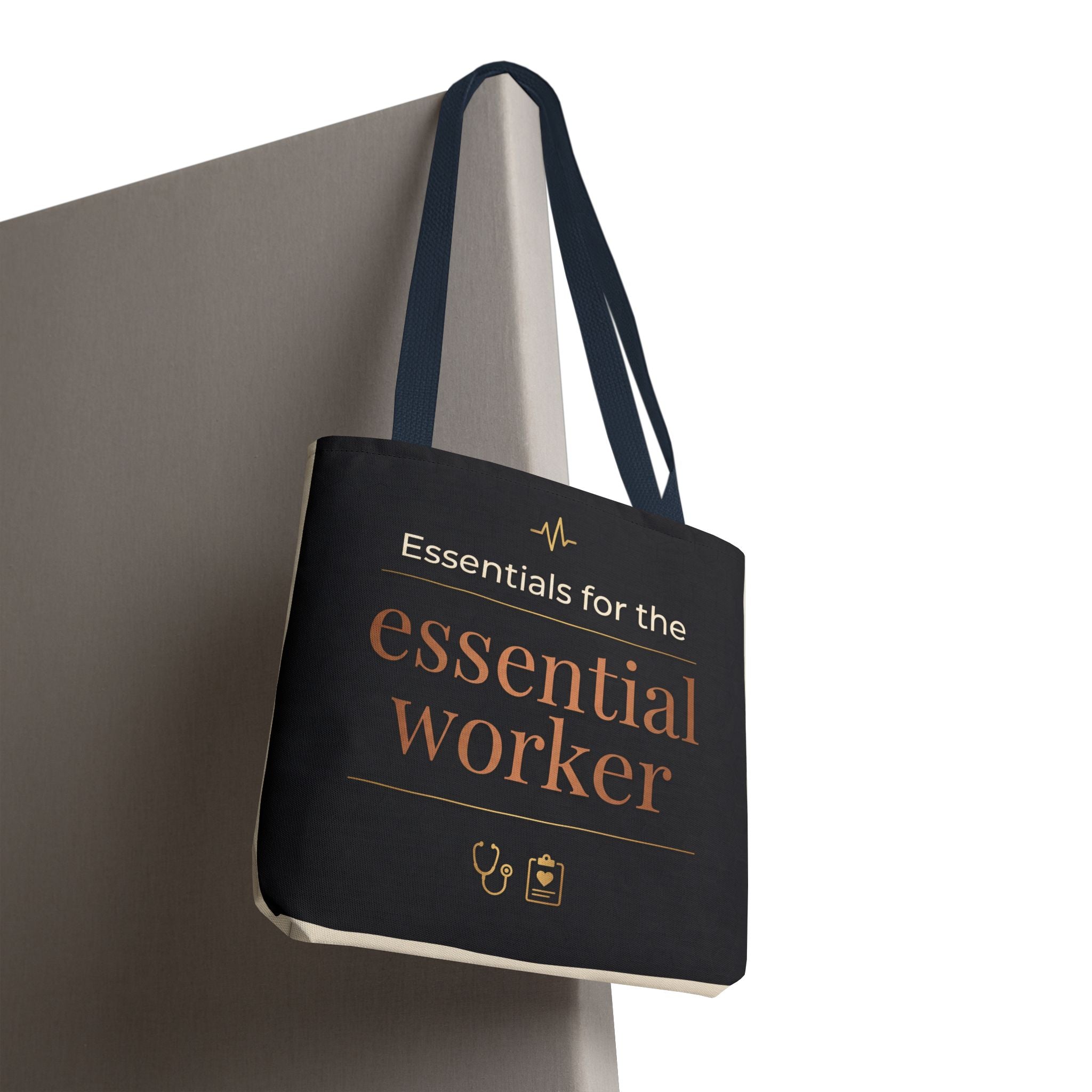 Essentials for the Essential Worker Tote | Healthcare Worker Gift Tote Bag | Nurse Doctor Appreciation Gift | Premium Polyester Carry-All