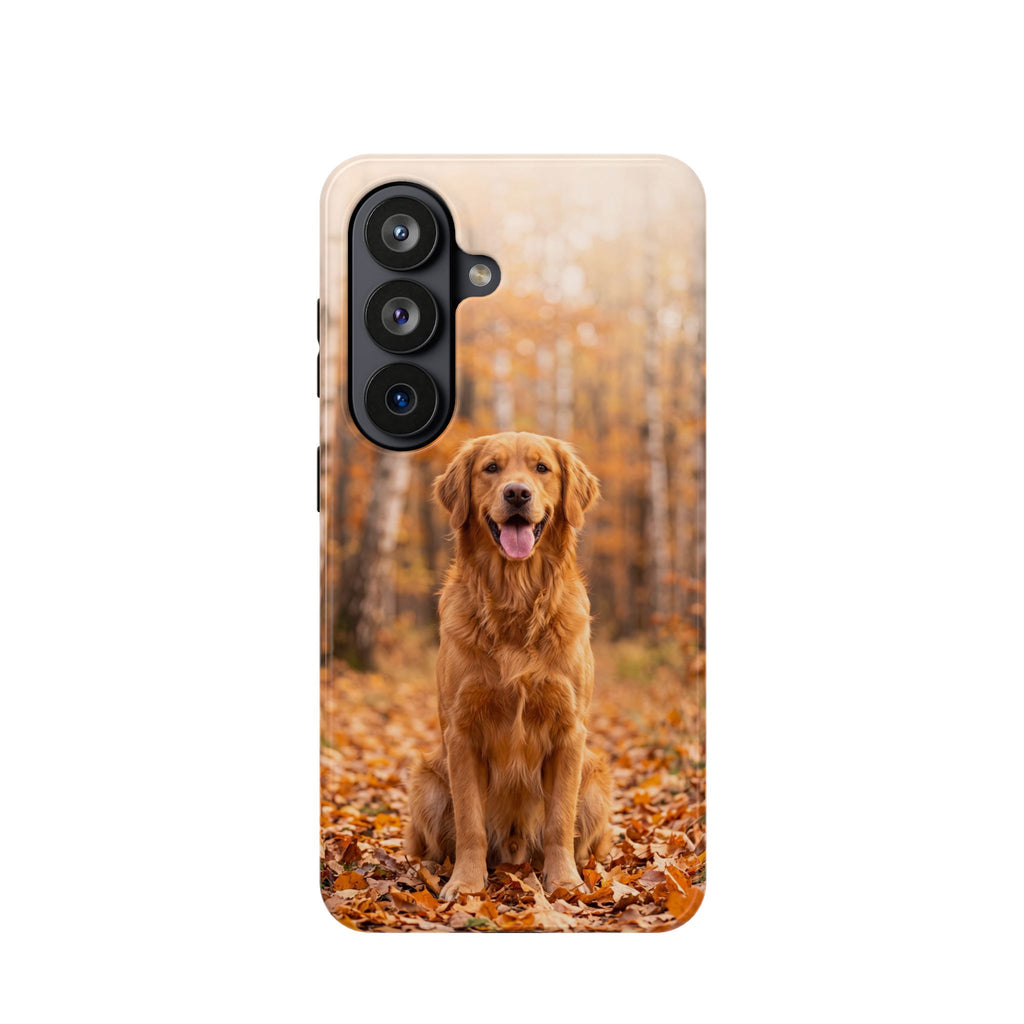Autumn Golden Retriever Phone Case — Impact-Resistant Wireless Charging Cover