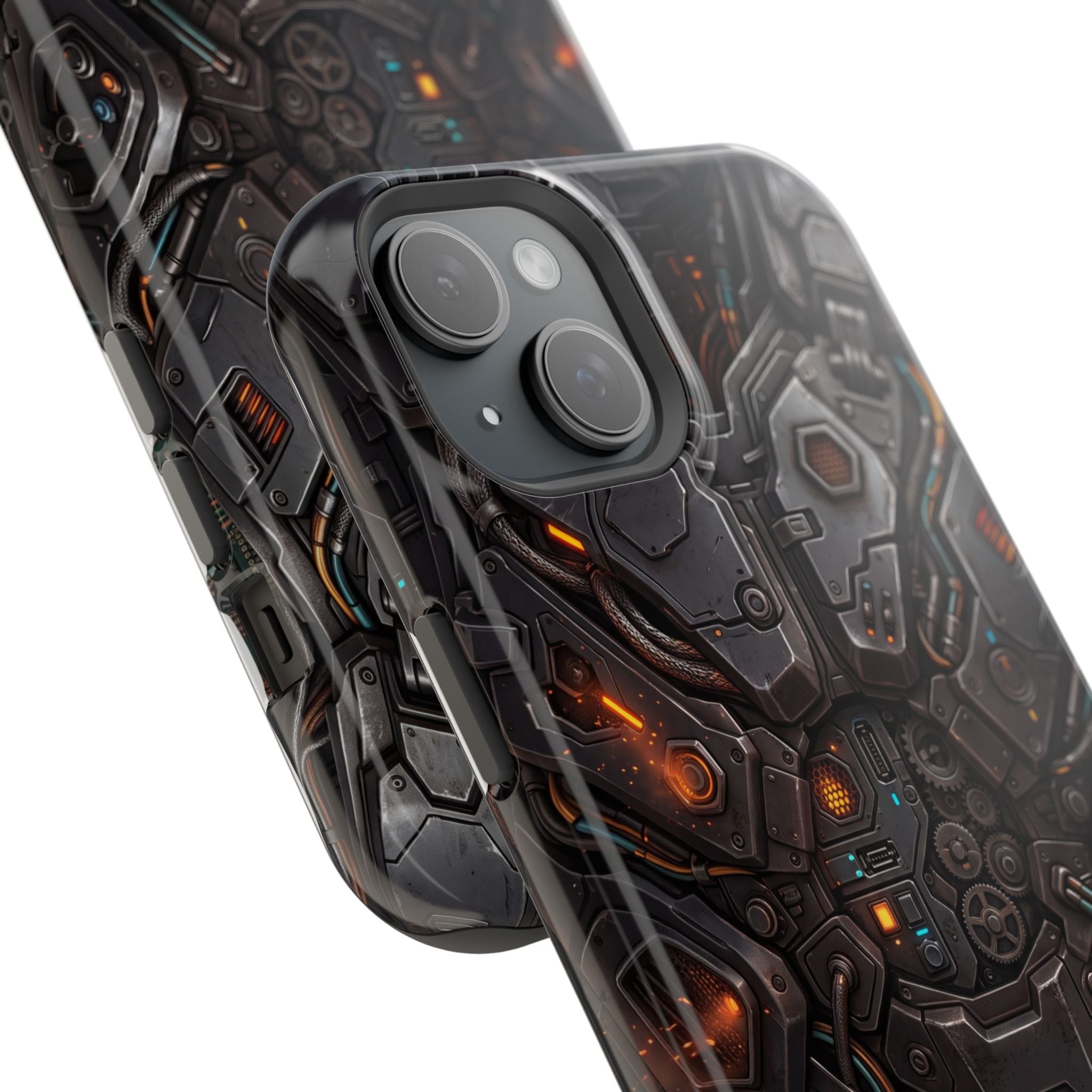 Mech Armor Phone Case — Industrial Circuit Wireless Charging Cover
