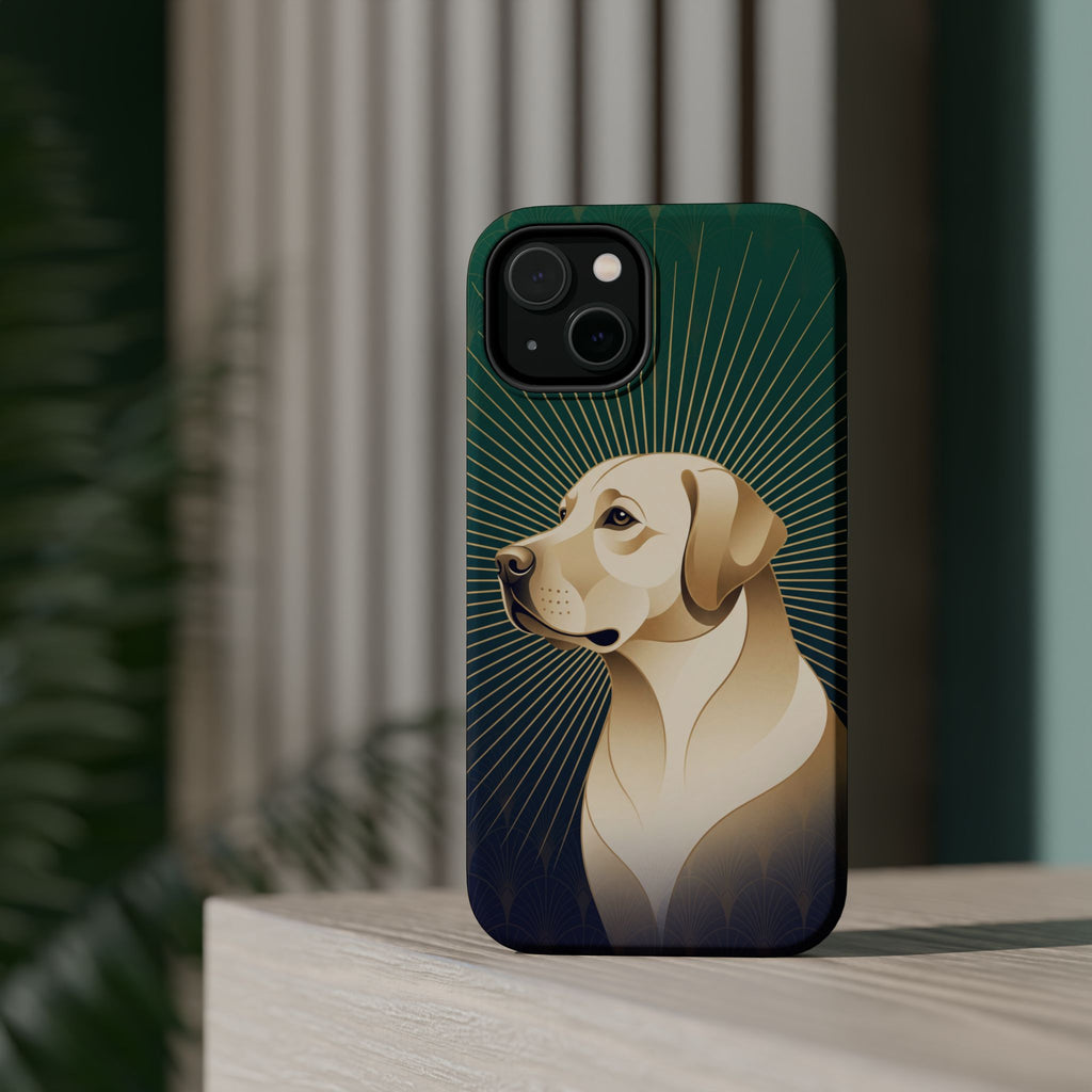 Art Deco Labrador Phone Case — Tough Magnetic Case with Wireless Charging
