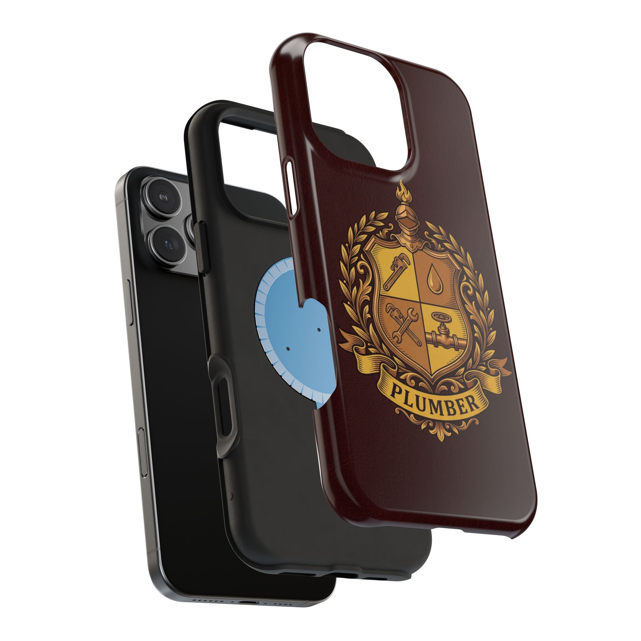 Plumber Crest Phone Case — Heraldic Shield Wireless Charging Cover