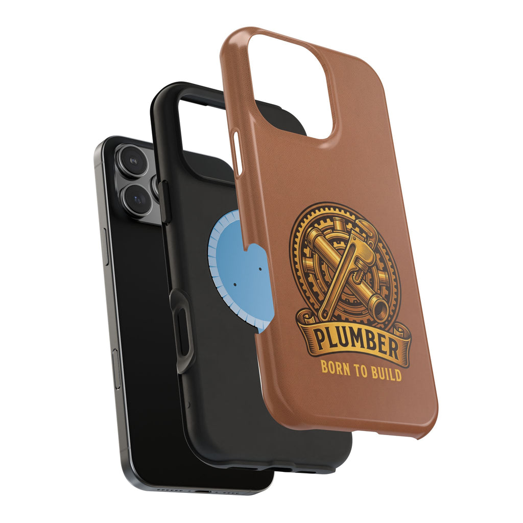 Plumber Born to Build Phone Case — Badge Wireless Charging Cover