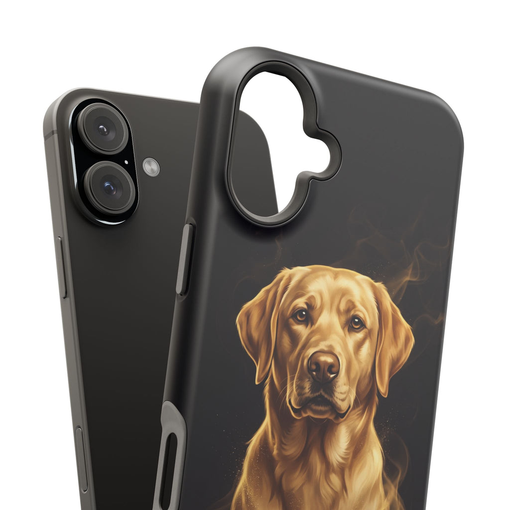 Personalized Gold Smoke Labrador Phone Case — Tough Magnetic Case with Wireless Charging
