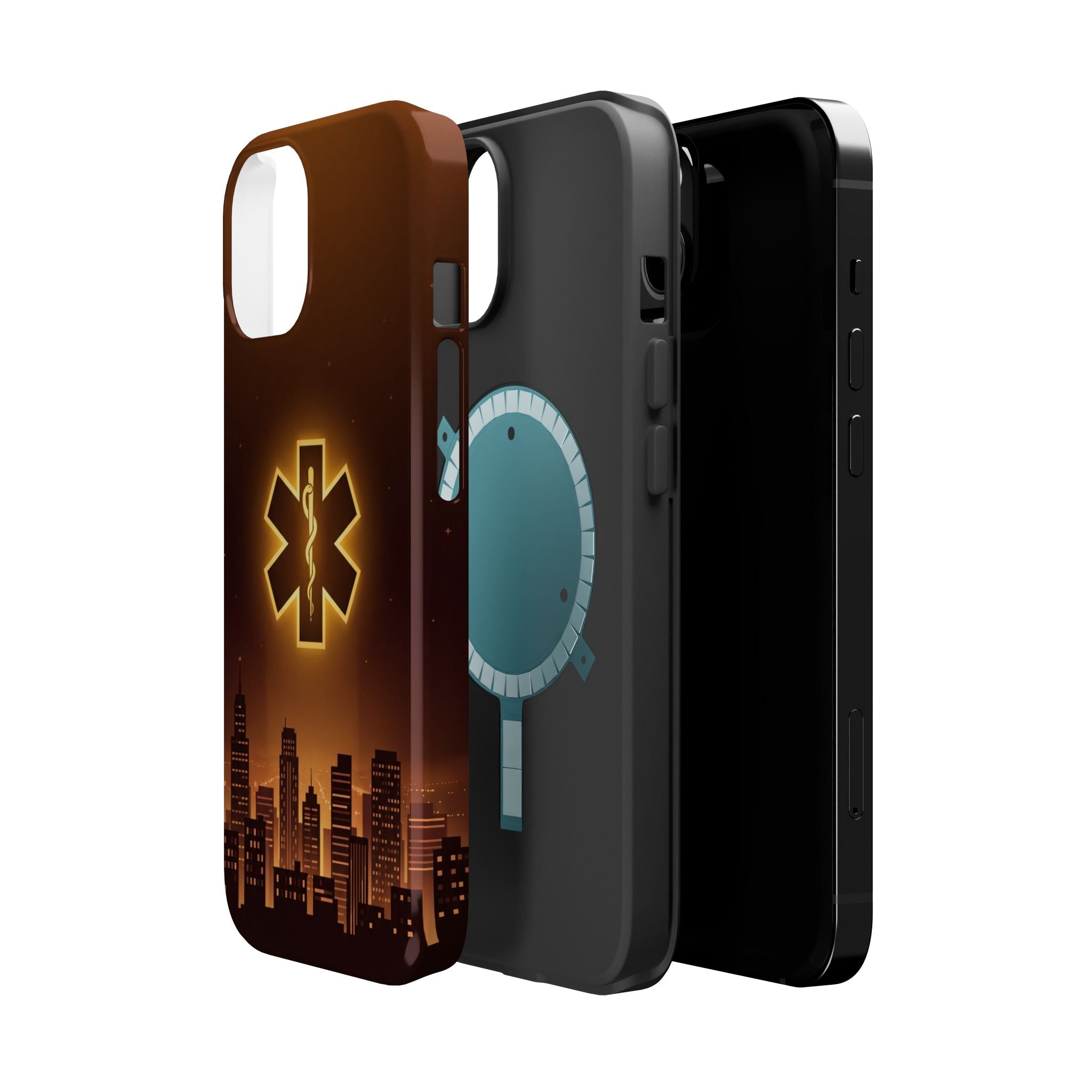 Paramedic/EMT Skyline Phone Case — Magnetic Wireless Charging Cover