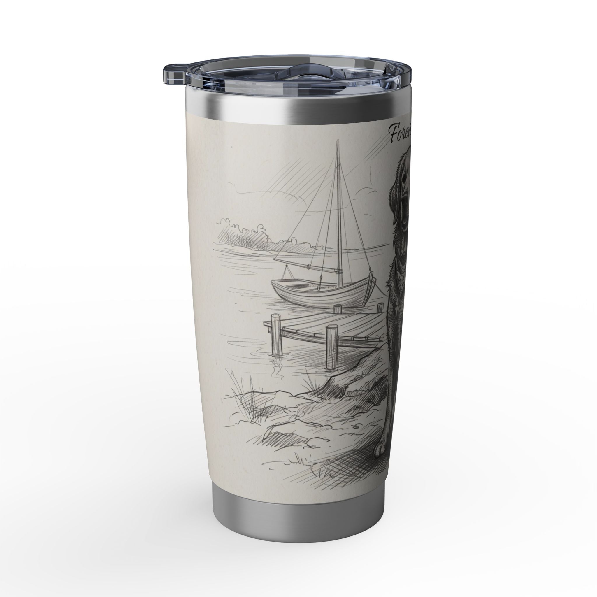 Golden Retriever Tumbler Personalized – 20 oz Stainless Steel Travel Mug with Custom Name, Autumn Leaves Design