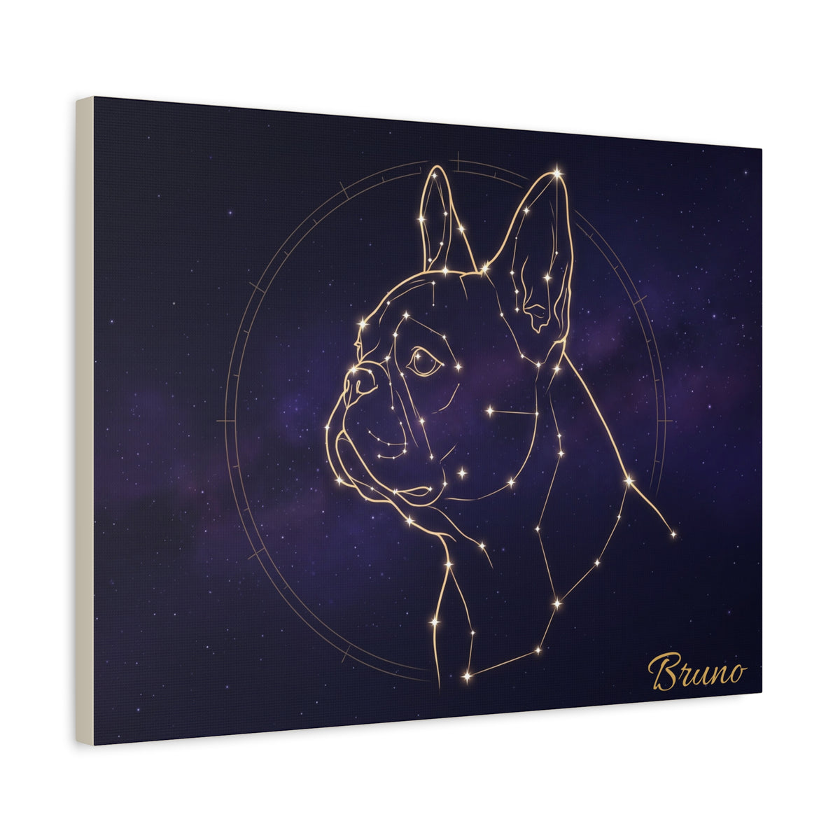French Bulldog Personalized Canvas | Constellation Star Map Wall Art
