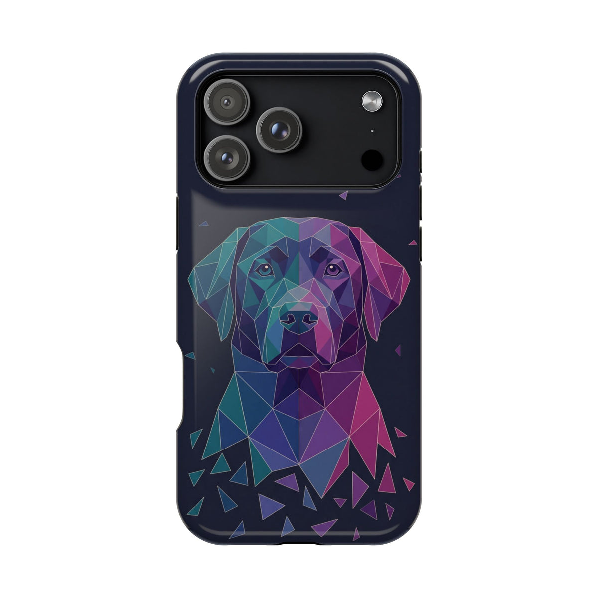 Geometric Labrador Phone Case — Tough Magnetic Case with Wireless Charging