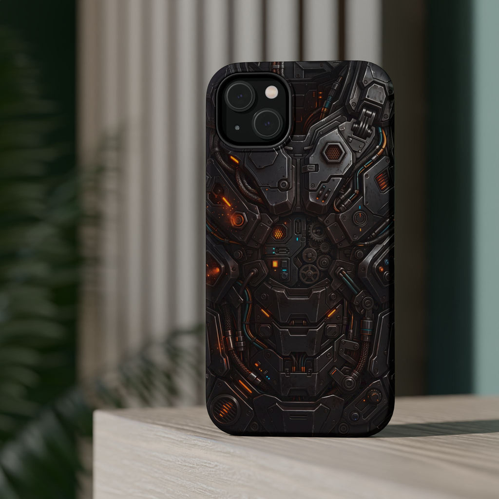 Mech Armor Phone Case — Industrial Circuit Wireless Charging Cover