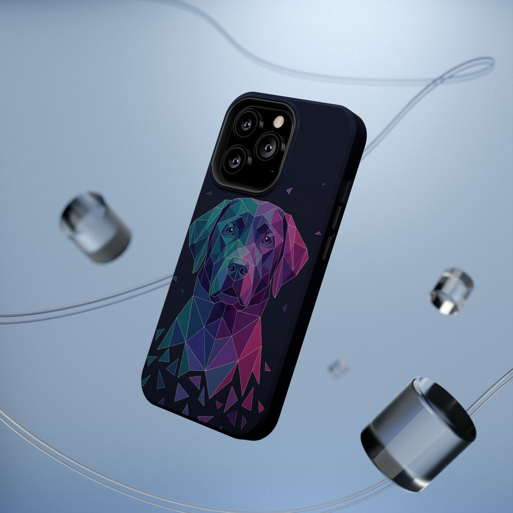 Geometric Labrador Phone Case — Tough Magnetic Case with Wireless Charging
