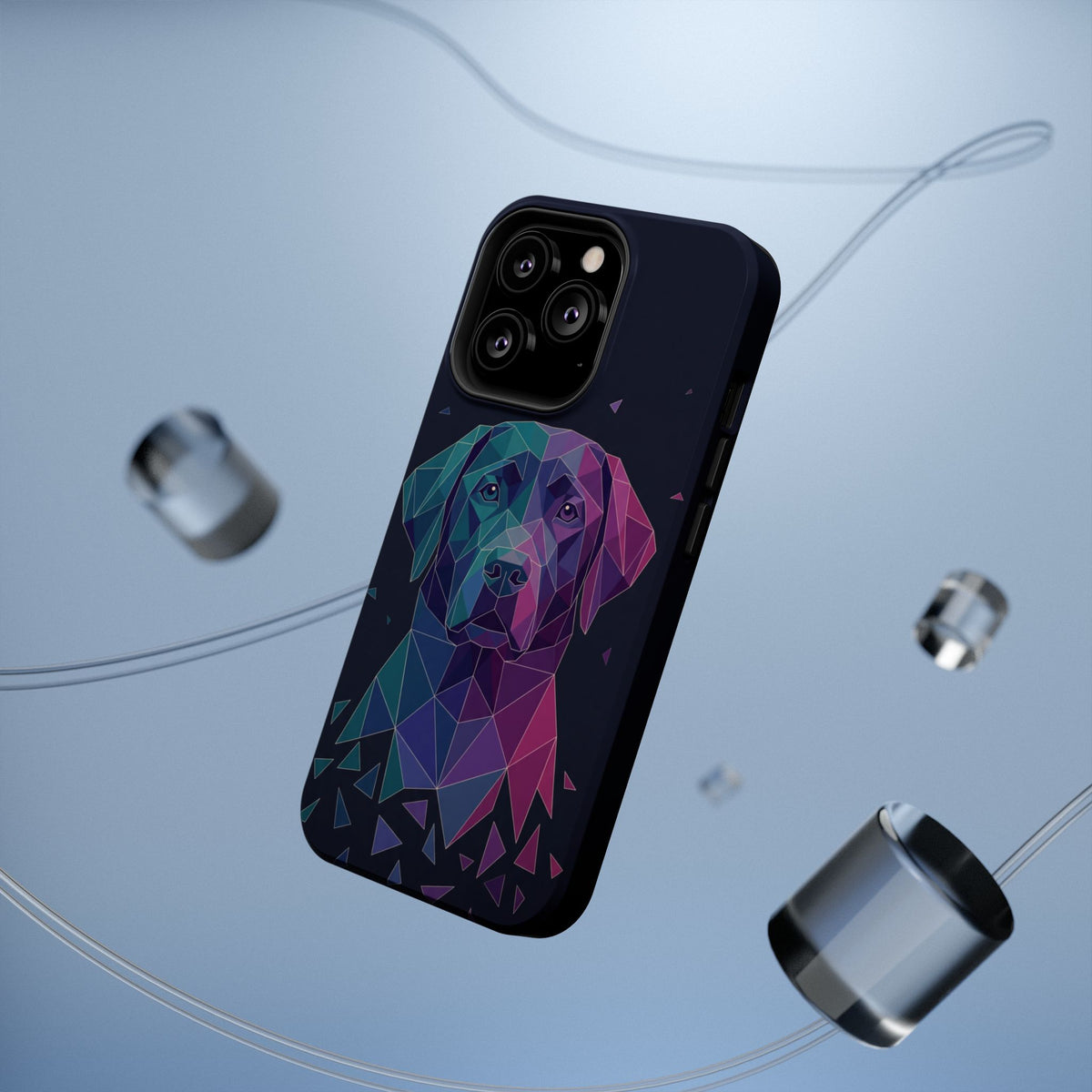 Geometric Labrador Phone Case — Tough Magnetic Case with Wireless Charging