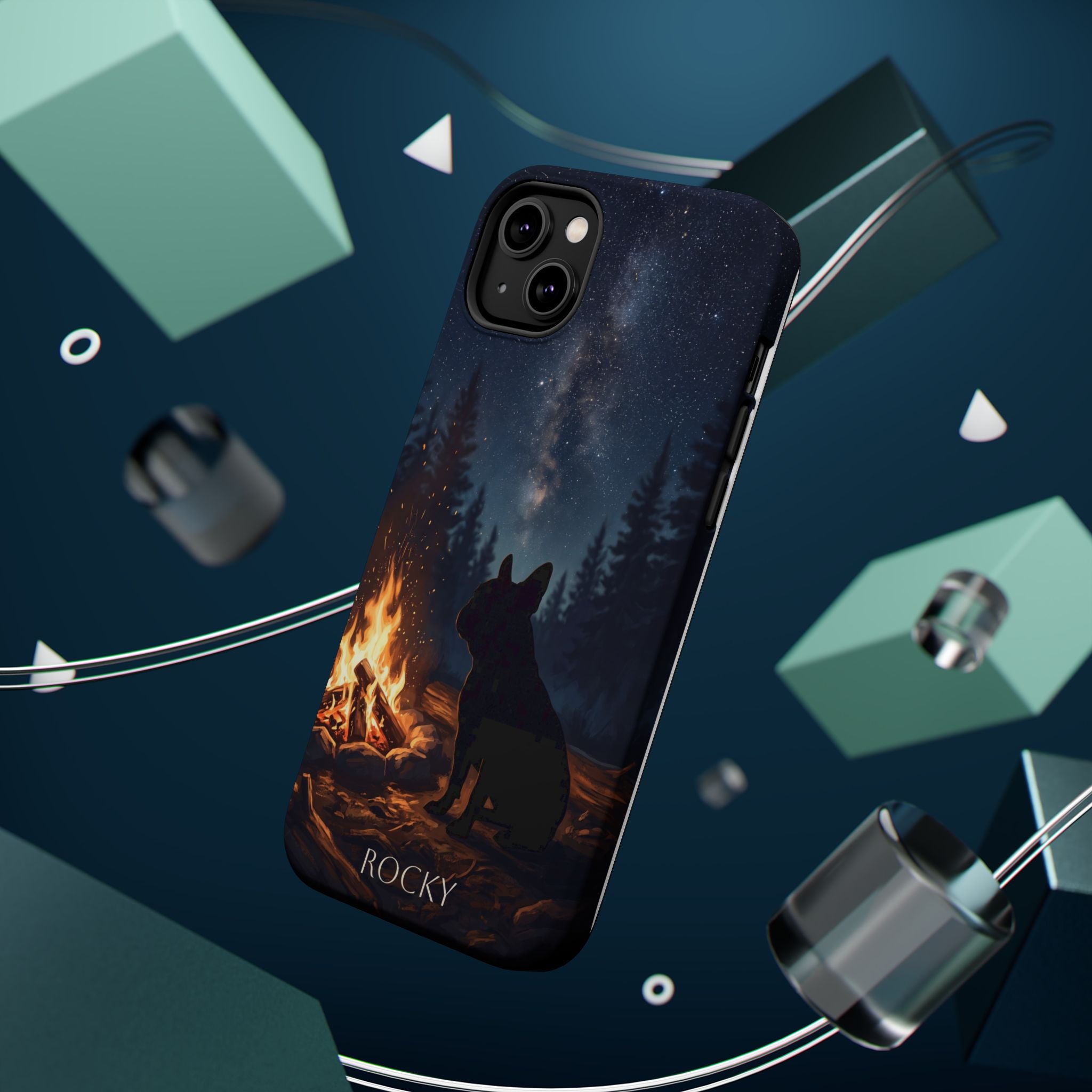 Personalized French Bulldog Campfire Phone Case — Wireless Charging Cover