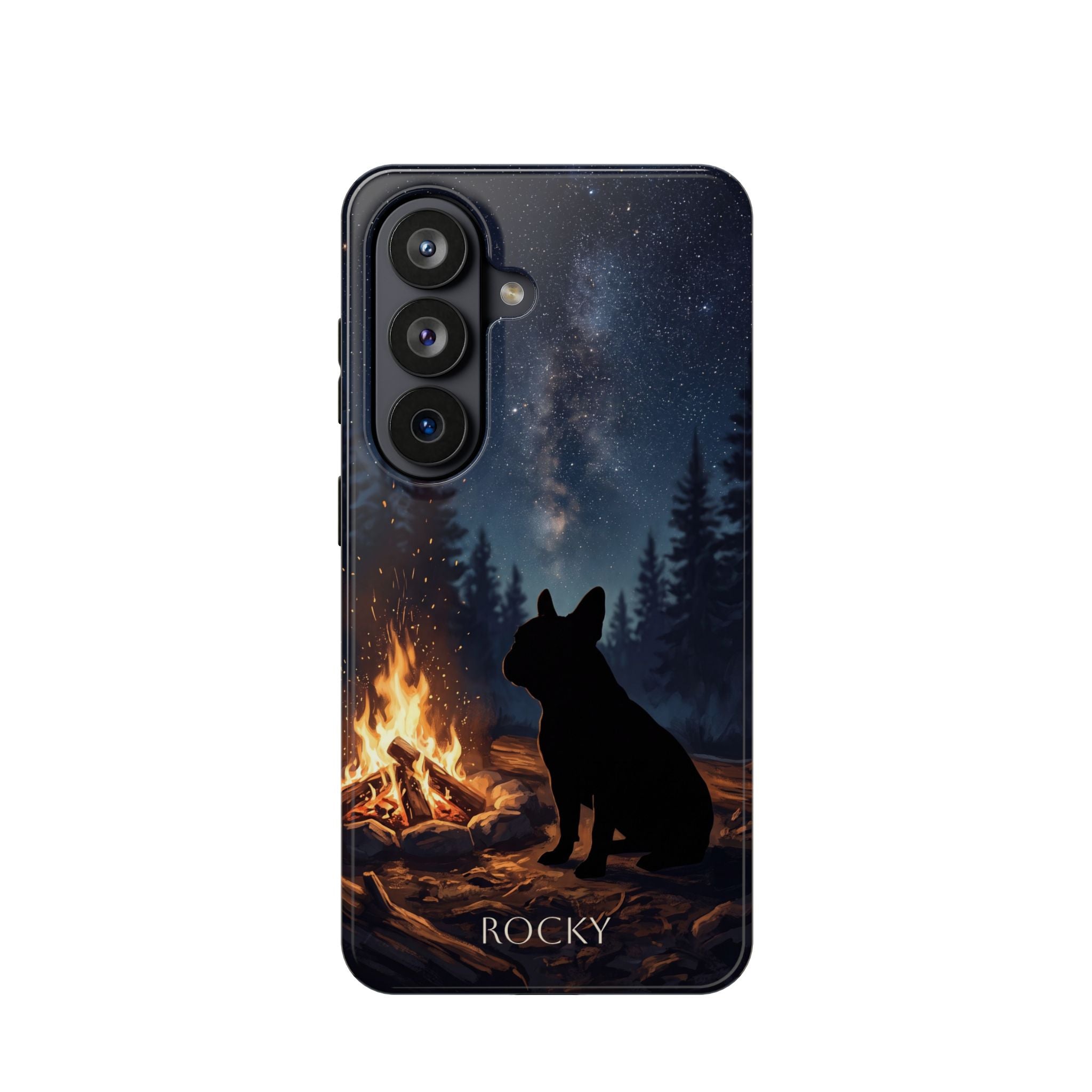 Personalized French Bulldog Campfire Phone Case — Wireless Charging Cover