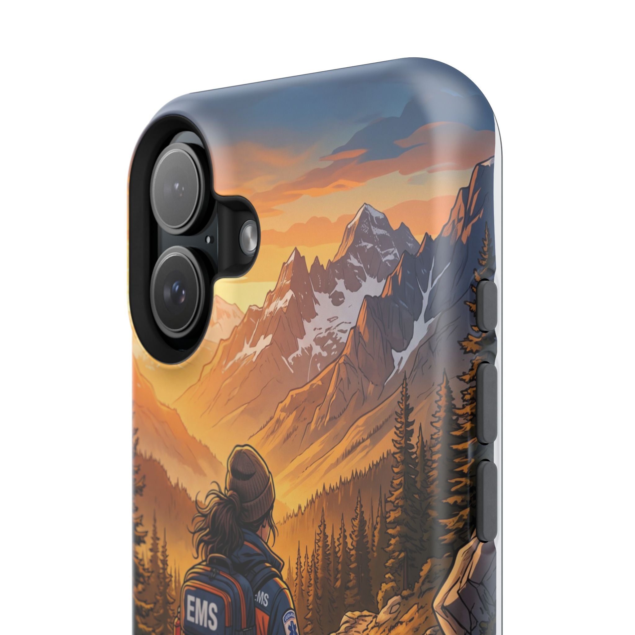 Paramedic/EMT Mountain Phone Case — Magnetic Wireless Charging Cover