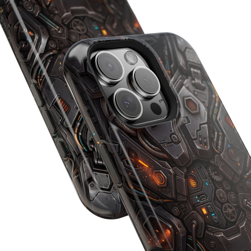 Mech Armor Phone Case — Industrial Circuit Wireless Charging Cover