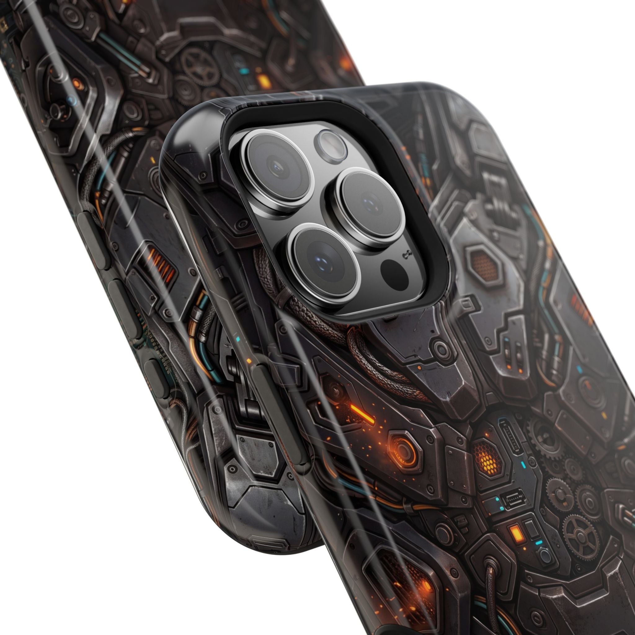Mech Armor Phone Case — Industrial Circuit Wireless Charging Cover