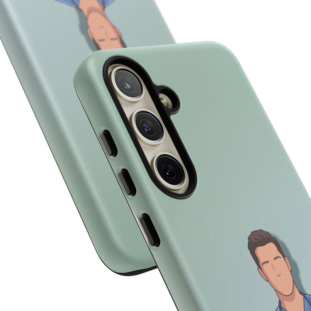 Male Nurse Phone Case | Confident Nurse in Blue Scrubs Illustration | iPhone & Samsung